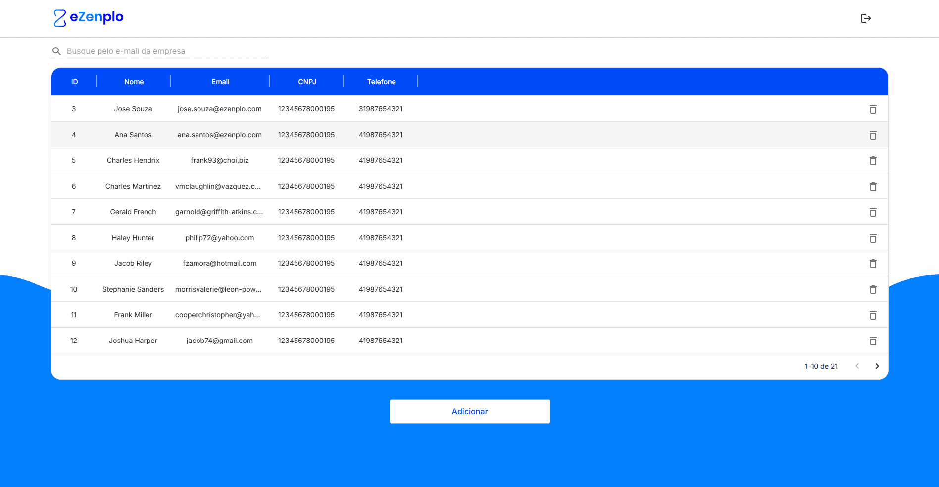 eZenplo employee management table